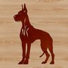 Giant Canine Vector Graphic Design A large, standing dog breed with a distinctive appearance, often kept as a pet.