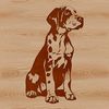 A sitting Great Dane breed dog with vector lines and shapes, suitable for digital design and cutting machine projects.