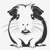 Whimsical Guinea Pig SVG Icon A digital illustration of a cute guinea pig in a sitting position, suitable for vector graphics.