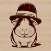 Whimsical Guinea Pig in a Fancy Hat A cute guinea pig wearing a colorful hat, suitable for use in digital designs.