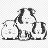 Vector Graphic Guinea Pet Art A digital illustration of a guinea pig in various poses and styles suitable for vector graphics design.