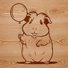 Adorable Guinea Pig with Balloon Illustration A vector illustration of a cute guinea pig with a balloon tied to its hind leg.