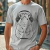 Guinea Pig Headphones Vector Clip Art Cute guinea pig illustration with headphones, suitable for digital cutting machines and vector design projects.