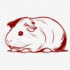 Simple Guinea Pig Clip Art SVG File Illustrated guinea pig in a simple style suitable for graphic design and crafting projects.