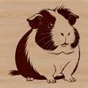 Free SVG Guinea Pig Cutout A detailed illustration of a guinea pig, suitable for cutting or engraving with a Cricut or laser cutter.