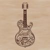 Ornate Guitar SVG Design A detailed illustration of a guitar with intricate design elements and ornate details.
