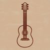 Free Vector Guitar Graphic Design A simple line drawing of an acoustic guitar.