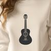 Guitar Illustration with Intricate Design Elements A detailed illustration of a guitar with intricate design elements suitable for cutting machine templates.
