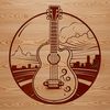 Electric Guitar Vector Art A high-quality digital illustration of an electric guitar, suitable for vector art design.