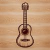 Beautiful Guitar Illustration A detailed illustration of a guitar with various details and shapes.