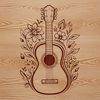Floral Pattern Guitar Illustration A detailed illustration of a guitar featuring floral patterns on the body.