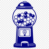 A classic gumball machine designed as a vector graphic for various digital and printing applications.