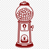 A colorful illustration of a classic gumball machine, suitable for vector design and cutting machine projects.