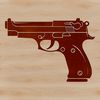 A digital illustration of a handgun in vector format