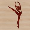 Gymnastics Silhouette Icon Illustrated graphic of a female gymnast in motion, ideal for vector design projects.