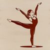 Gymnast in Mid-Air Vector Graphic A female gymnast in mid-air performing a tumbling pass with a vector design style.