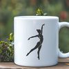 Mid-Air Gymnastics Pose A high-flying gymnast in mid-performance pose, ideal for sports-themed clip art designs.