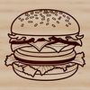 Beautiful Digital Burger Art A digital illustration of a classic cheeseburger with toppings.