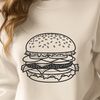 Classic Hamburger Design A 2D illustration of a classic hamburger with bun, patty, cheese, lettuce, tomato, and condiments.