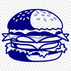 Beautiful Burger Graphic Art A graphic illustration of a classic cheeseburger on a plate.