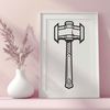 Scalable Vector Hammer Graphic A graphic illustration of a hammer, designed as scalable vector graphics.