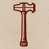 A beautifully designed hand tool A hand-held tool used for pounding or shaping objects, illustrated in vector format.