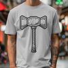 Illustrated Hammer Icon A detailed illustration of a hammer tool for craft and DIY projects.