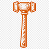 A simple illustration of a hammer tool used in various crafting and DIY projects.