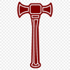 A 2D vector illustration of a hammer tool with a flat head and handle.