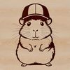 Cute Hamster in a Charming Hat A small, furry animal wearing a tiny hat, suitable for personal or commercial projects using vector graphics.