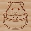 Pocket-Sized Hamster Illustration A small, furry hamster in a cage, suitable for use as clip art or vector design.