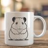 Whimsical Hamster Face Illustration Close-up illustration of a furry hamster's face with large eyes, suitable for vector graphics and commercial use in designs.