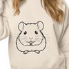 Whimsical Hamster Cartoon A cartoon-style illustration of a small furry hamster with a cute expression.