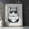 Furry Fashionista Hamster A cartoon hamster character wearing trendy sunglasses on its head.