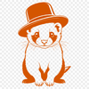 Whimsical Ferret Portrait A stylized illustration of a ferret wearing a hat, suitable for various uses including graphic design and crafting.