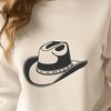 Classic Western Headwear A classic cowboy hat with a wide brim and high crown, made from clean lines and simple shapes.