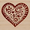 Stylized Heart Design A stylized heart shape with intricate details, suitable for digital design and cutting projects.