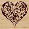 Ornate heart shape vector illustration, suitable for commercial or personal projects.