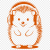 Cute Hedgehog Listening to Music A cartoon hedgehog wearing headphones in a fun illustration format.