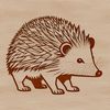 Vector Art of a Small Mammal A detailed illustration of a small, spiny mammal with a rounded body and pointed snout.