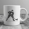Detailed Hockey Player Illustration A detailed illustration of a hockey player in motion, suitable for use as clip art or vector design.