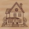 A simple illustration of a modern residential building with clean lines and minimal details.