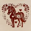 Sweet Equine Design with Love Hearts A horse with love hearts integrated into its design, suitable for various digital applications.