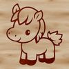 An editable digital drawing of a horse suitable for use in graphic design projects and crafts.