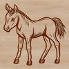 Free Horse Clip Art in SVG Format A high-quality vector illustration of a horse in various poses, suitable for digital design and crafting projects.