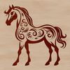 Simple Horse SVG Design Clip Art A vector illustration of an equine animal in a simple design style.