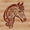 Elegant Horse Illustration SVG A detailed illustration of a horse, created as a vector graphic, suitable for cutting machines or laser cutters.