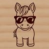 Stylish Horse in Shades A horse wearing trendy sunglasses on its head in a digital vector format.
