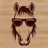 Cool Horse in Shades A cartoon horse wearing sunglasses in a vector format.
