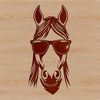 Horse in Cool Shades A cartoon horse wearing trendy sunglasses with expressive features.